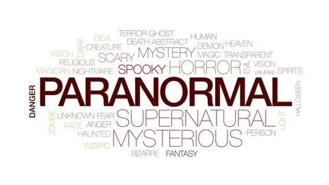 Paranormal animated word cloud, text design animation. Kinetic typography. Vídeo Stock 80298369
