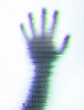 Paranormal cyber ghost hand. 스톡 사진