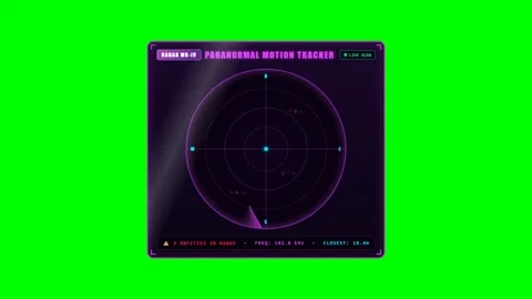 Paranormal Spectral Ghost Radar Scanner on Green Screen Video stock 346483963
