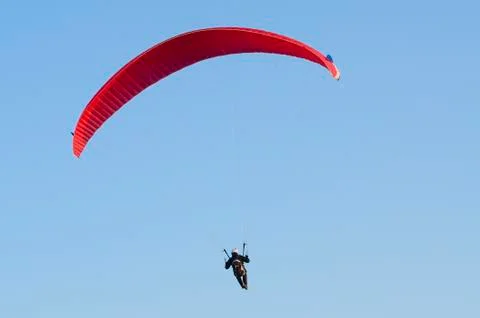 Parapending on the beach of Zoutelande Stock Photos