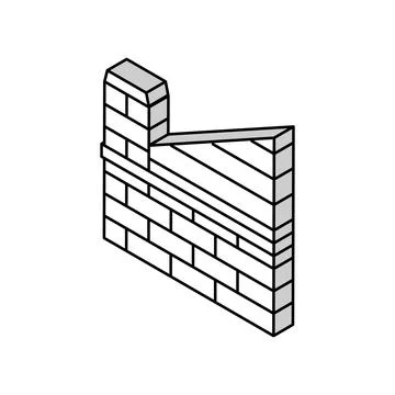 Parapet building house isometric icon vector illustration Stock Illustration