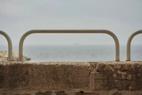 The parapet on the seafront Stock Photos