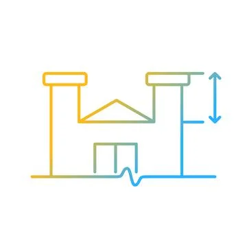 Parapet walls minimum height gradient linear vector icon Stock Illustration
