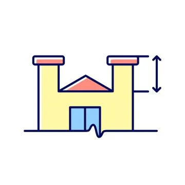 Parapet walls minimum height RGB color icon Stock Illustration