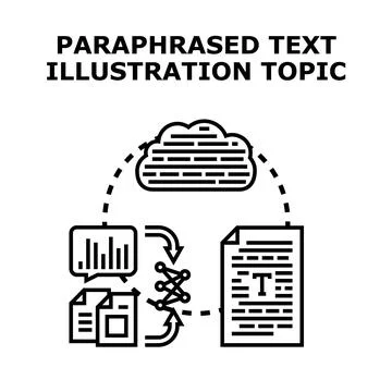 Paraphrasing text content concept illustration vector Illustrazione stock