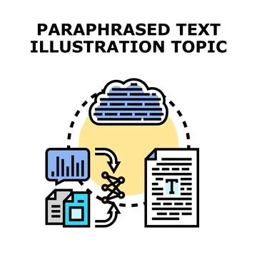 Paraphrasing text content concept illustration vector イラスト素材