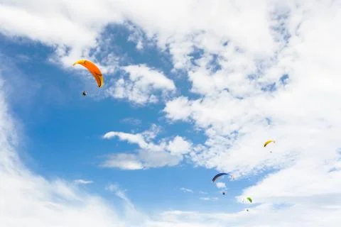 Paraplane flying high up 写真素材