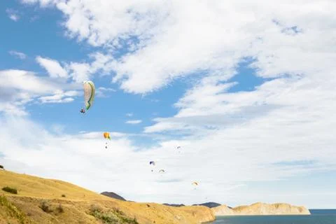 Paraplane flying high up 写真素材