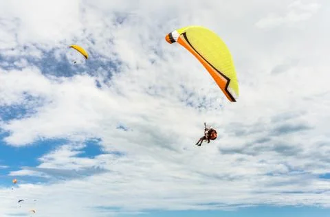 Paraplane flying high up 写真素材