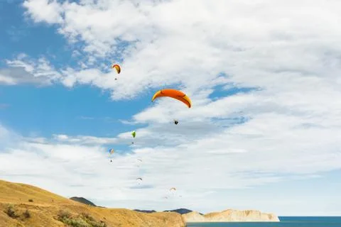 Paraplane flying high up 写真素材