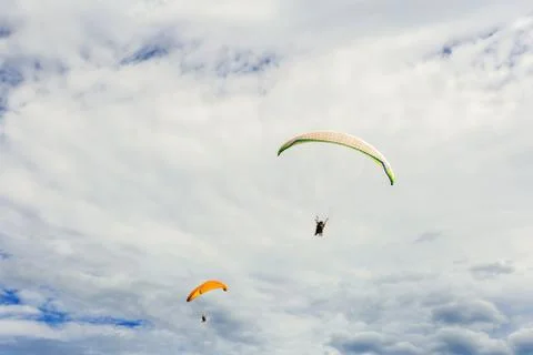 Paraplane flying high up 写真素材