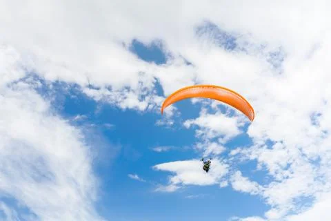 Paraplane flying high up Foto stock