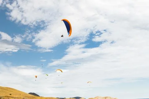 Paraplane flying high up 写真素材