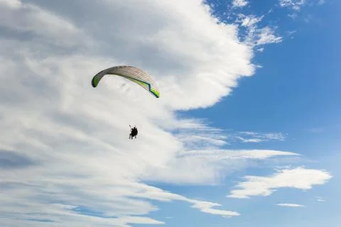 Paraplane flying high up 写真素材