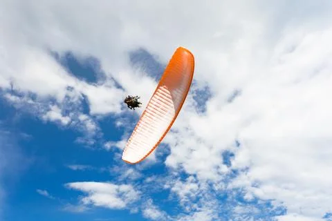 Paraplane flying high up Stock Photos