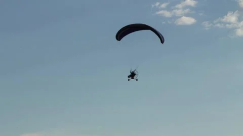 ParaPlane Flying Over the Deseert Video stock 42880301