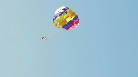 Paraplane or paraglider is getting dragged Stock Footage 91187174