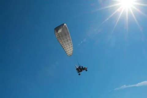 A paraplane in the sky Stock Photos