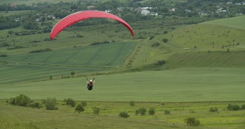 Paraplaning Landscape Stock Footage 116889925