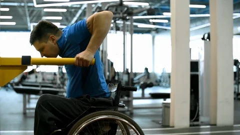 Paraplegic Man Doing Dips Stock Video Pond5 - Main Image