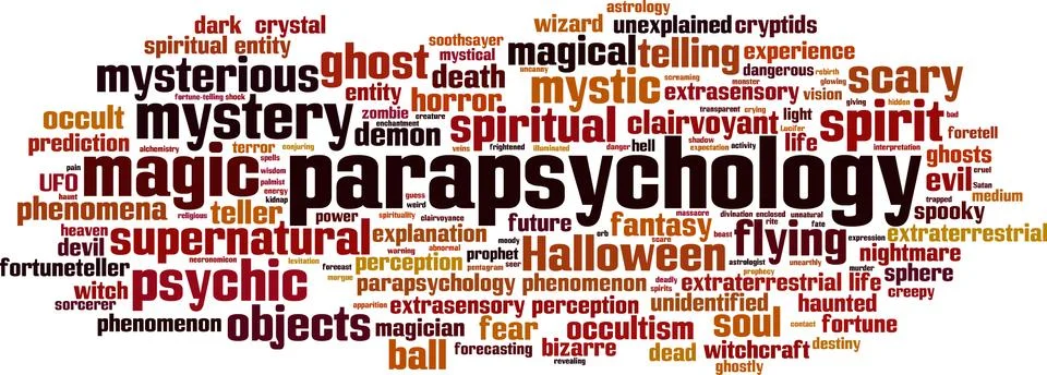 Parapsychology word cloud Stock Illustration