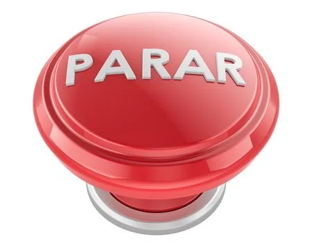 PARAR red stop button, STOP on Spanish. 3D rendering Stock Illustration