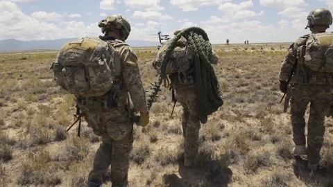 Pararescue trainees perform training with a helicopter - 2018 Stock Footage 88049460