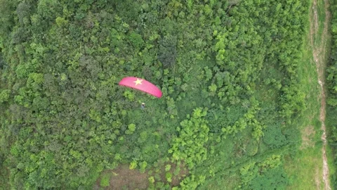 A parasail on a mountain Stock Footage 291356723