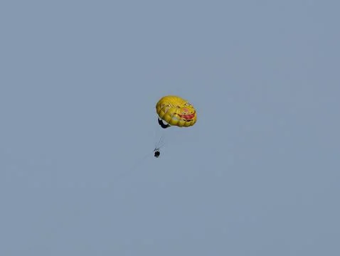 Parasail trainee practicing descent, focused training session with parasail and Фото
