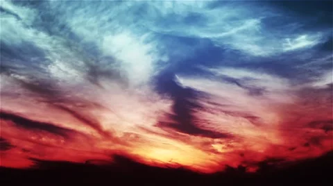 Parasailer in a red blue Sunset Video stock 48340131
