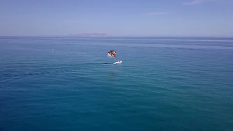 Parasailing Aerial Drone Stock Footage 77300870
