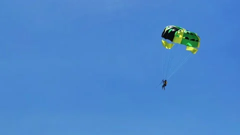 A parasailing on a beach Stock Footage 201865957