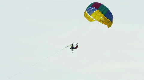 Parasailing. blue sky Video stock 62417758
