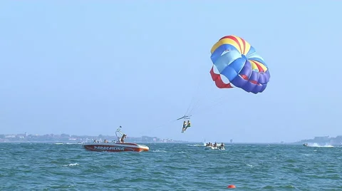Parasailing in Bulgaria Stock-Footage 52269186