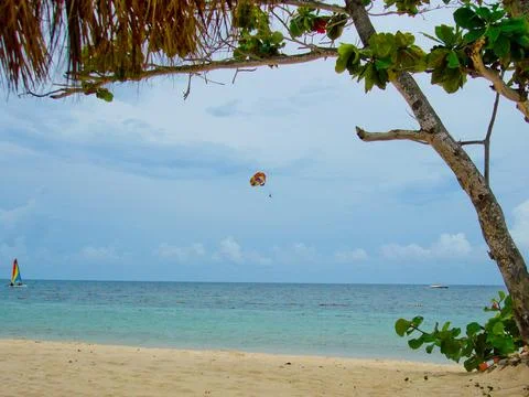 Parasailing in the caribbean Stock Photos