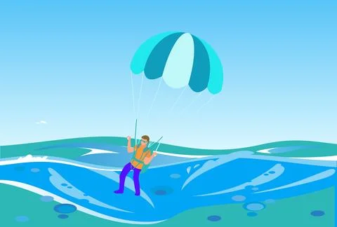 Parasailing Concept Illustration Stock Illustration