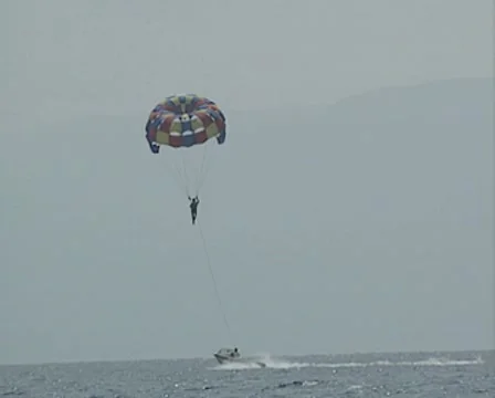 Parasailing in the distance Stock Footage 8298753
