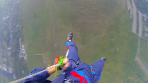 Parasailing down Stock Footage 33610202