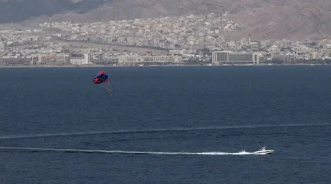 Parasailing in Eilat, Israel Video stock 50968665