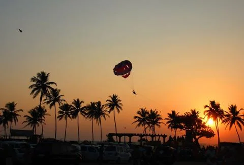 Parasailing in goa Stock Photos