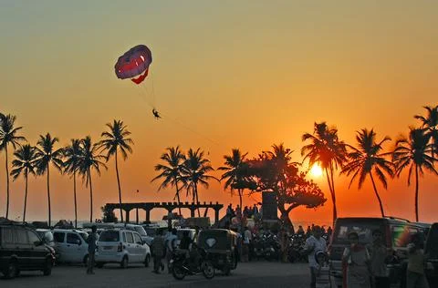 Parasailing in Goa Stock Photos