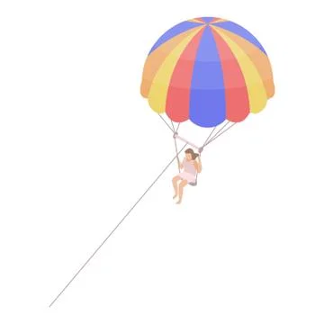 Parasailing icon, isometric style Stock Illustration