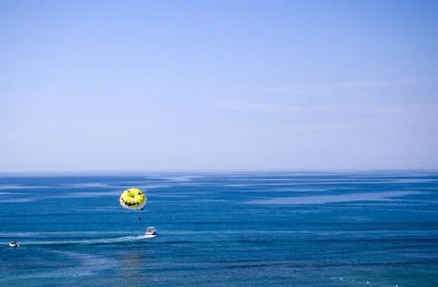 Parasailing  it is fun and active in Turkey Stock Photos