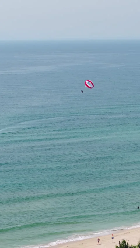 Parasailing at My Khe Beach - Da Nang - Vietnam Video stock 340861433