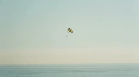 Parasailing Ocean Beach Fun Water Summer Parachute Man Stock Footage 46060342