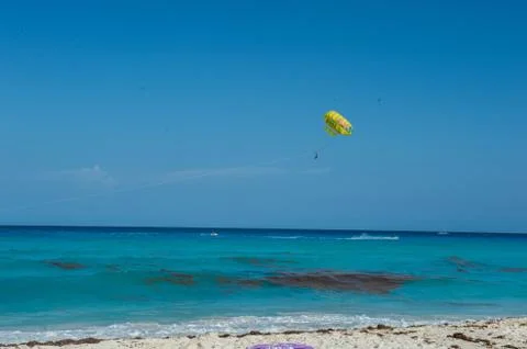 Parasailing on the ocean Stock Photos
