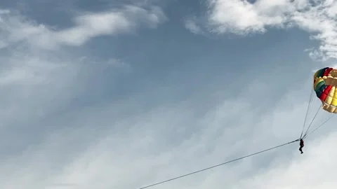 Parasailing over the ocean, slow motion view 스톡 동영상 329229299