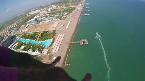 Parasailing Over the Sea Stock-Footage 40936179