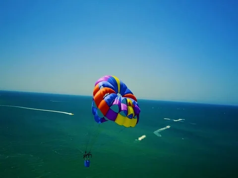 Parasailing in Paradise Stock Footage 74089918