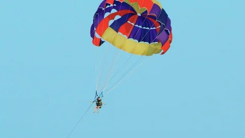 Parasailing on the sea Stock Footage 125412536